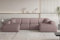 Fun Möbel Wohnlandschaft Sofa U-Form CELES Premium XS in Stoff Scala (Lavendel)