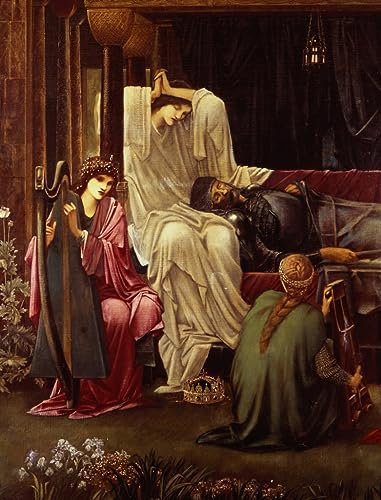 TVLAR Bekannt Leinwand Print Abstrakte Drucke Der letzte Schlaf von Arthur in Avalon von Edward Burne Jones Leinwand Wandbilder für Wanddekoration 60x90cm