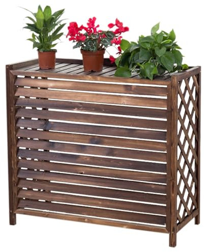 Air Conditioning and Heat Pump Cover, Outdoor Wooden Air Conditioning Cover, Wooden Fence Screen, Outdoor Decoration(81x30x72cm)