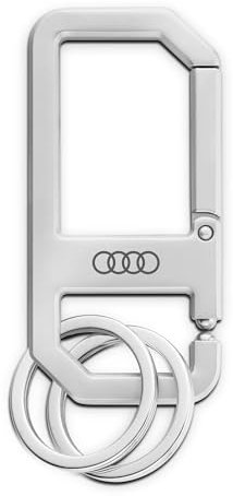 Audi 3182400500 Schlüsselanhänger Karabiner Metall Anhänger Schlüsselring Ringe Logo, silber