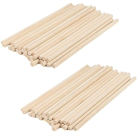 CHUIFAI Lot de 60 chevilles rondes en bois de 30 cm - 10 mm - Pour bricolage