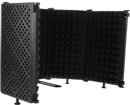 WESIEVYA Bouclier D'isolation Phonique Pliable Pour Microphone, Protection Insonorisée Pour Micro, Écran Anti-réflexion Acoustique, Accessoire Studio Enregistrement Et Diffusion