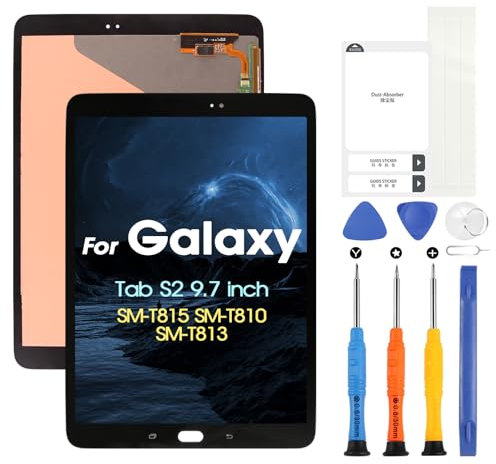 Pantalla LCD para Samsung Galaxy Tab S2 9.7, LCD Display para Galaxy Tab S2 SM-T815 SM-T810 SM-T813, Pantalla Táctil Digitizer Repuesto Assembly + Kit de reparación (negro)