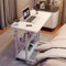 fukixuz Mobiler Betttisch auf Rollen,Faltbarer Laptoptisch Beistelltisch,Computertisch aus Holz, Laptoptisch & Nachttisch mit Rollenfür Wohnzimmer, Schlafzimmer, Büro,Bett,Sofa(A1,60 * 40CM)