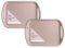 Set of 2 Pink Plastic Anti Slip Serving Tray Rubber Easy Grip Handles Wipe Clean Home Kitchen Dining Tray