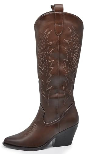 IF Fashion Stivali Cowboy Western Texani Scarpe da Donna A Punta Camperos GA021 brown N.39
