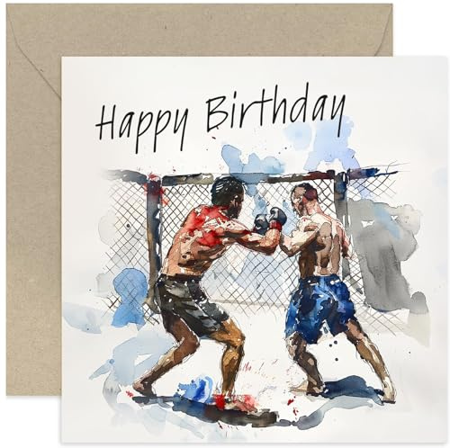 MMA Sports Geburtstagskarte für Ihn – UFC Geburtstagskarte für Sie oder Ihn – brasilianisches Jiu Jitsu, Judo, Kickboxen, Muay Thai Geburtstagskarte – für Sohn, Ehemann, Bruder