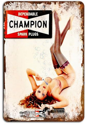 Zuverlässige Champion Zündkerzen Zeichen Retro Vintage Garage Dekor blechschilder retro mit sprüchen vintage home deko 12x8 inch/30x20cm