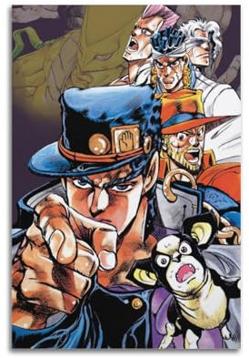 LIHAIXUAN Anime Jojo Bizzare Abenteuer-Poster, Leinwand, Wandkunst, ästhetische Bilder, Kunstdrucke für Wanddekoration, 30 x 45 cm, ungerahmter Stil