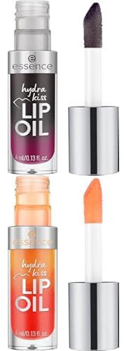 essence hydra kiss LIP OIL, Lipgloss, Nr. 02+05, Orange, feuchtigkeitsspendend, pflegend, mit Ölen, glänzend, vegan, ohne Parabene, ohne Mikroplastikpartikel, Nanopartikel frei - Set