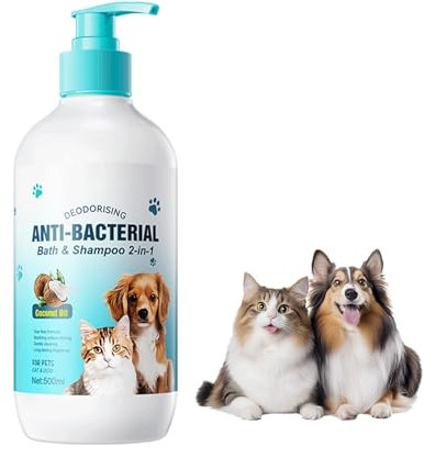 2in1 Shampoo & Conditioner - Praktisches Hundeshampoo und Conditioner in einem -Vegan & Tierversuchsfrei | Sanfte Formel für Welpen, Mit Kokosöl, Pet Bad Shampoo Zwei-in-One(500ml)