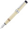 Wikult Yongsheng Junlai 930 Piston Fountain Pen, Ivory White Size 9 Medium Nib, Fence Ink Tank Flat Top Design with Pope Memorial Engraving Limited Edition (Silver Trim)
