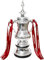 Ouhonix Champions League Style Football Trophy – FA Cup & England Football Championship Resin Collectible with Ribbon, England Soccer Fan Memorabilia for Display Cabinet or Desk Decor (32cm)