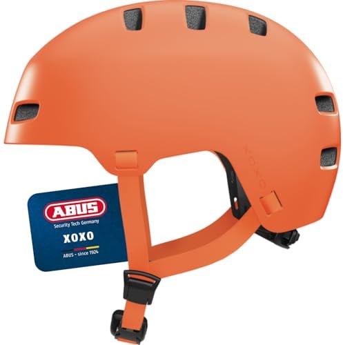 ABUS Fahrradhelm XOXO, Cityhelm im Skater-Look, Größe L, Mono orange