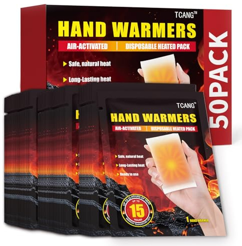 50 Pack Disposable Hand Warmers - Up to 15 Hours of Heat - Super Long Lasting Air Activated Warmers, All Natural & Portable for Camping, Fishing, Outdoor Sports, Winter Work, Gifts for Men and Women