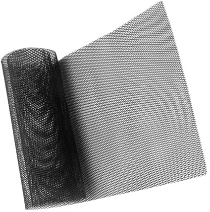 MORETATA Car Grill Mesh 40 x 13 inch, Universal Black Aluminum Alloy Mesh Car Grille, Metal Front Radiator Grill for Bumper, Hood Vent, Multifunctional Grille Sheet(6x12mm Hole)
