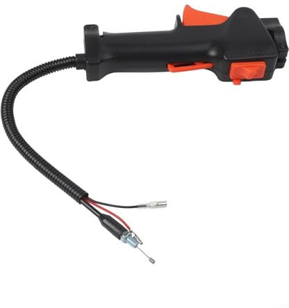 BlesConi Maniglia del cavo dell'acceleratore, con interruttore on/off per decespugliatori, spazzola con cavo, spazzola da 26 mm, parti multiutensili, arancione