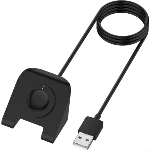 For Fossil Gen 6/5/4 Smartwatch Charger with Aluminum Stand, 1.5M PC Charging Cable Dock, Black(C)