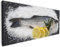Wallario XXXL Riesen- Leinwandbild Fischmenü - Frischer Fisch auf Salz mit Zitronen - Wandbild 80 x 200 cm Brillante lichtechte Farben, hochauflösend, verzugsfrei, Kunstdruck