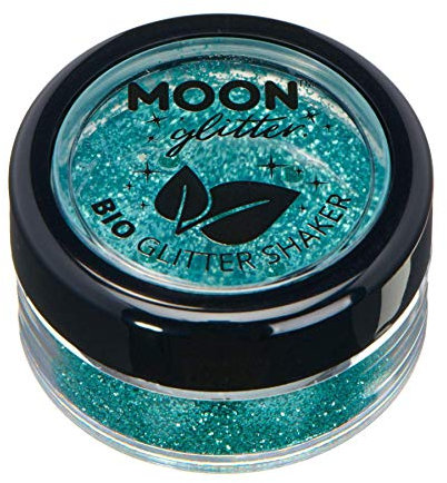 Biologisch abbaubarer Öko-Glitter von Moon Glitter - 100% kosmetischer Bio-Glitter für Gesicht, Körper, Nägel, Haare und Lippen - 5g - Türkis