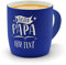 printplanet® - Kaffeebecher mit eigenem Text graviert - SoftTouch Tasse mit Wunschtext - Matt-gummierte Oberfläche - Farbe Blau - Motiv: Bester Papa
