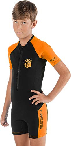 CRESSI Little Shark Shorty Wetsuit Black/Orange 2mm 9/10 Age
