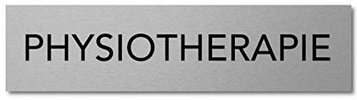 Interluxe Türschild Physiotherapie 200x50x3mm, modernes Schild aus Aluminium, selbstklebend und robust als Leitsystem für Patienten