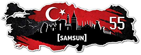 Aufkleber Sticker Türkei 55 Samsun Motiv Fahne für Auto Motorrad Laptop Fahrrad
