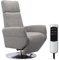 Cavadore TV-Sessel Cobra mit 2 E-Motoren / Elektrischer Fernsehsessel mit Fernbedienung / Relaxfunktion, Liegefunktion / Ergonomie S / Belastbar bis 130 kg / 71 x 108 x 82 / Lederoptik Hellgrau