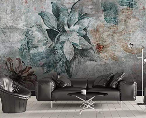 Fototapete 3D Effekt Vliestapete Vintage Blumen Tapete 3D Wandtapete Moderne Wanddeko Wandbilder