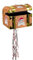 NET TOYS Aufregende Zug-Pinata Schatztruhe - Braun-Gold 30x26cm - Originelles Party-Zubehör Pull-Pinata Schatzkiste zum Befüllen - Der Hit für Kindergeburtstag & Kinderfest