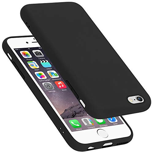 Cadorabo Hülle kompatibel mit Apple iPhone 6 / 6S Hülle Silikon Handyhülle für iPhone 6 / 6S Case aus flüssigem Silikon- Kratzfeste und stoßfeste dünne TPU Schutzhülle - Liquid SCHWARZ