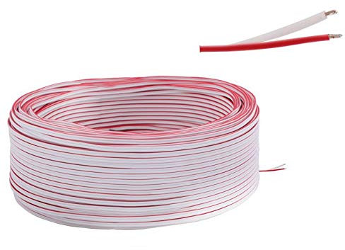 1m of Red & White Cable Wire 2 x 0.35mm for Car Audio HiFi Speakers Led Lights