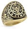 Paula & Fritz® Ring Herren US Army 316L Chirurgenstahl Größe 70 (22,3) Gold-schwarz Herren-Ring Partnerring Ehering Siegelring Damenring Motiv-Ring