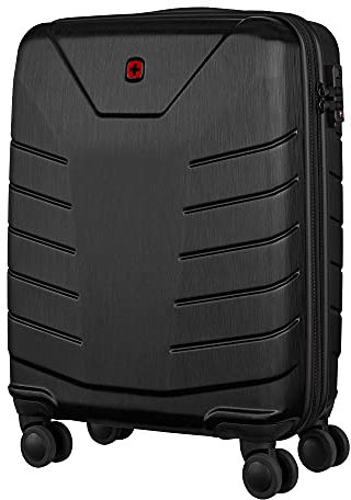 WENGER Pegasus Large Hartschalenkoffer mit 4 Rollen, Trolley, Groß, 99 (115) l, Sicherheitsschloss, Damen Herren, Reisen Urlaub, Schwarz, 610849