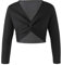 FEESHOW Kinder Mädchen Ballett Wickeljacke Langarm Wärme Samt Fleece Ballettjacke Gymnastik Tanz Strickjacke Pullover Top Ballettkleidung Schwarz 122-128