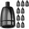 ledscom.de 10 Stück E27 Fassung, Porzellan, schwarz, 230V AC, max. 300W