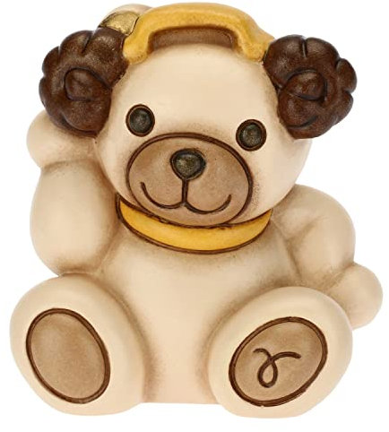 THUN - Icona Ariete, Zodiaco - Teddy Stars - Icone - Ceramica Dipinta a Mano - 3,5x3,2x7 cm h