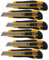 6 x Profi-Cuttermesser 18mm schwarz/gelb mit Auto-Lock