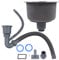 Mini Fregadero Redondo de Cocina Fregaderos de Barra Fregadero Redondo Barra de Acero Inoxidable Lavabo Redondo con Desagüe de 30 Cm de Diámetro
