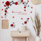 PLIGREAT Rote Rose Wandaufkleber für Wohnzimmer Sofa Hintergrund TV Wanddekoration Rose Blumen mit Schwarzer Rebe Schmetterling Wandtattoo Abnehmbare DIY Art Decor