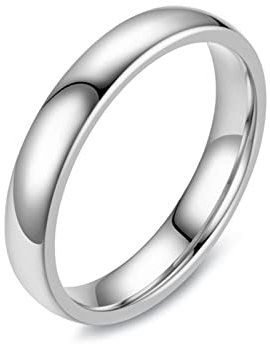 Gualiy Wolframring Männer, Ehering Herren Silber Pinky Ring Breit 3mm Ringe Größe 57 (18.1)