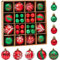 Fouriding 42 Stücke Weihnachtskugeln Kunststoff Christbaumkugeln Hängende Dekoration für Weihnachtsbaumschmuck Dekoration (Rot grün)