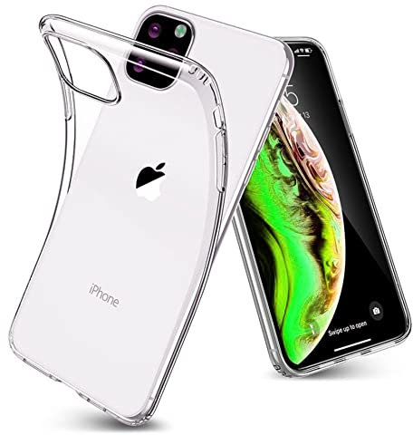 MAXIMUM RANGE E-SELLERS Crystal Clear Case for iPhone 11 Pro, Never Yellow, Camera Protection, Thin Slim Fit Transparent Soft Silicone Phone Protective Case Cover, 5.8 Inch, Transparent