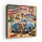 DEQORI Schlüsselkasten schwarz | 30x30 cm | Motiv Route 66-Plakat | Glas & Metall Schlüssel-Box | Schlüsselschrank mit 50 Haken + 2 Magnete | Moderne Box magnetisch & beschreibbar
