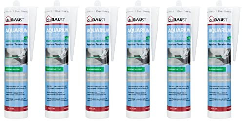 6x dubaust SAQ24 Aquarium Silikon 310ml Kartusche für Süsswasser und Meerwasser Aquarien Terrarium Glaskonstruktionen Aquariumkleber (Schwarz)