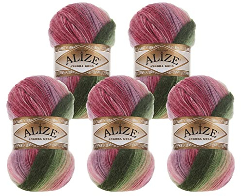 Alize Angora Gold Batik 5 x 100g Farbverlaufsgarn 20% Wolle Winterwolle Häkelgarn mehrfarbig Farbwahl