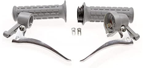 Gasgriff Kupplungsgriff Bremsgriff Grau Universal 22mm passend für Hercules K 50, Kreidler Florett, Zündapp C GTS KS, Puch, DKW, Suzuki, Yamaha – Mofa, Moped, Mokick - Motorrad mit Fußschaltung
