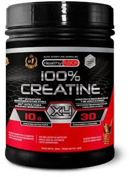 Healthy Fusion 100% Creatina Monohidrato, Alta dosis | 10gr de Creatina por toma | Promueve el crecimiento muscular y mejora la resistencia física | Alta solubilidad | 300g Sabor refresco cola