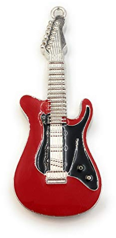 Onwomania Guitarra eléctrica, Instrumento de Guitarra de Metal Rojo, Memoria USB Divertida, Disco de Memoria USB 2,0 de 16GB